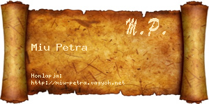 Miu Petra névjegykártya